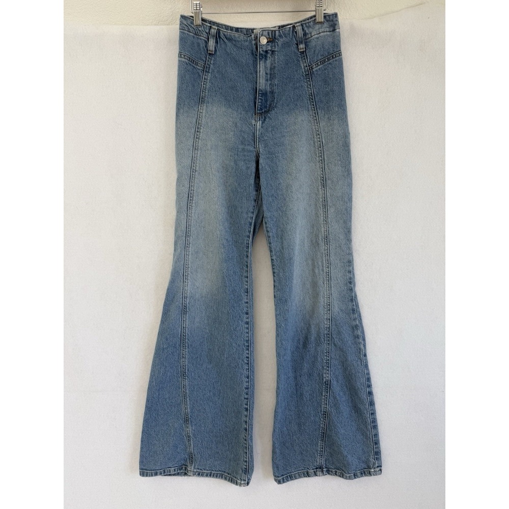 We The Free People Florence Flare Jeans Boho Hippie Stretch FLAWED READ
